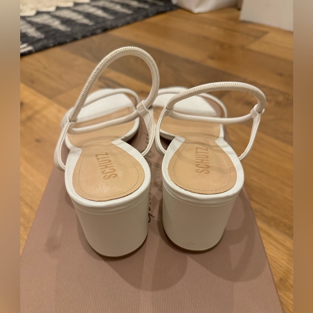 Schutz white wedge heels, size 10, only mildly worn on footbed - Picture 3 of 3